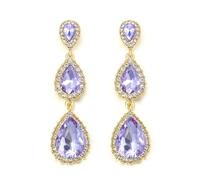 Clearine Hermosos brillantes diamantes de imitación en forma de lágrima pendientes largos para bodas, despedidas de soltera, bailes de graduación, accesorios de, Cristal