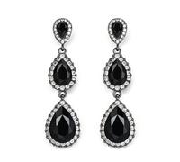 Clearine Hermosos brillantes diamantes de imitación en forma de lágrima pendientes largos para bodas, despedidas de soltera, bailes de graduación, accesorios de, Cristal