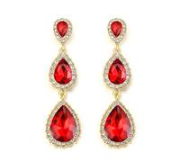 Clearine Hermosos brillantes diamantes de imitación en forma de lágrima pendientes largos para bodas, despedidas de soltera, bailes de graduación, accesorios de, Cristal