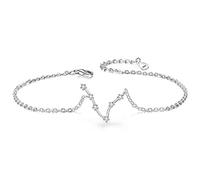 Clearine Mujer 925 Plata Zircón Horóscopo Zodíaco 12 Constelación Astrología Personalidad Pulsera Joyas Fantasia "Pisces"