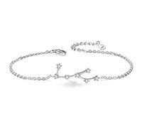 Clearine Mujer 925 Plata Zircón Horóscopo Zodíaco 12 Constelación Astrología Personalidad Pulsera Joyas Fantasia Virgo
