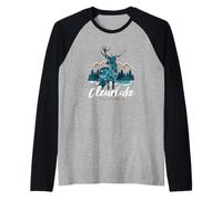 Clearlake California USA Majestuosas montañas y Lago de Elk Camiseta Manga Raglan