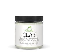 Clearly CLAY, Mascarilla Facial de Arcilla Verde Francesa 100% Pura - Desintoxica, Aclara el Acné y Limpia los Poros. No Reseca y Sana. Mejor que la Bentonita y el Caolín