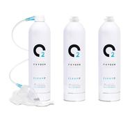 ClearO2 Lata de Oxígeno de 15L con Mascarilla y Tubo | Oxígeno Puro para Respirar en un Recipiente de Aluminio Ligero | Fabricado en Gran Bretaña (Mixto, 15 l (Paquete de 1 Kit Completo + 2 Latas de