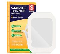 ClearShield - Apósito de película transparente de 6 x 8 pulgadas, paquete de 20, vendajes impermeables, transpirables, hipoalergénicos, parche adhesivo para ducha posquirúrgica, escudo intravenoso
