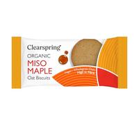 Clearspring Galletas de avena orgánicas de arce miso, 40 g, avena integral escocesa, sin azúcar refinada, alta en fibra, sin aceite de palma, vegana, horneada en pequeños lotes