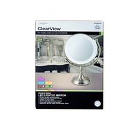 Clearview 9,5 "ronda de doble cara LED iluminado lupa (x1, x5) espejo para el maquillaje, lentes de contacto, afeitado - MLMIR108