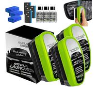 Clearvision Glass Cleaner, 2.0 Upgrade Clearvision Car Windshield Cleaner, Automotive Oil Film Cleaning Brush, Oil Film Cleaning Brush for Car Window, Improves Clarity and Visibility (3PCS)