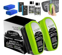 Clearvision Glass Cleaner, 2.0 Upgrade Clearvision Car Windshield Cleaner, Automotive Oil Film Cleaning Brush, Oil Film Cleaning Brush for Car Window, Improves Clarity and Visibility (2PCS)