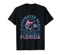 Clearwater Beach Florida Marlin Pesca Retro Ocean Vibes Camiseta