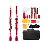 Cleasson BB Clarinet Abdominales Clarinet 17-Key Cupronickel Chapado En Níquel Kit Con Clarinete + Caña + Correa + Caso Clarinetes