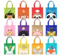 Cleboen 12 Piezas Animales Del Bosque Bolsa Tela Tote Bag Tela Regalo Cumpleaños Niños Lindos Estampados De Animales Adecuado Para Compras Escuela Vida Diaria Bolsos De Animale La Selva