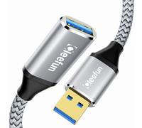 CLEEFUN Cable Alargador USB 2M, Cable USB 3.0 Macho a Hembra 5Gbps para Mando PS5/PS4/Xbox, Hub USB, Teclado, Docking Station, Cámara, Disco Duro Externo, Teclado