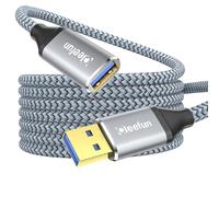 CLEEFUN USB 3.0 Alargador USB 5M, 5Gbps Cable Extension USB Tipo A Macho a Hembra 5 Metros para Mando PS4/PS5/Xbox, Hub USB, Disco Duro, Impresora, Webcam, Ratón, Teclado