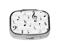 Clef Music Notes Sheet Symbol Treble Abstract - Pastillero con 2 compartimentos, organizador portátil