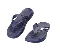 CLEIKS Chanclas Verano Hombre Dedo Suela Antideslizante Estampado Marca para Casa Descanso Mar (Azul Oscuro, 43 EU, MEI260397-0)