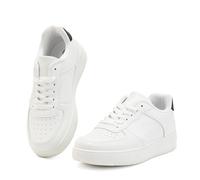 CLEIKS Freizeitschuhe Damen Sneaker Vintage Stil Atmungsaktive Halbschuhe mit Perforation an Der Zehenkappe (Schwarz/Weiß, 40 EU, WBO250021-21)