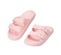 CLEIKS Mujer Chanclas Para Casa Con Plataforma y Hebillas Ajustables Descomplicadas Modernas Calzado Confortable Para Vacaciones (Rosa, 40 EU, WEB250640-0)