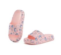 CLEIKS Mujer Chanclas Verano Estampado de Dibujos Animados Antideslizantes Sin Restricciones Para Playa (Rosa, 36 EU, WES250397-0)
