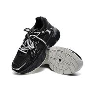 CLEIKS Zapatillas Casuales de Mujer de Verano Negras Elevadas con Cordones Zapatillas de Trekking Antideslizantes y Resistentes Ligeras para Trail Running (Negro,37EU,WSC255304-1)