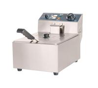 Cleiton® Freidora Industrial Eléctrica 6 Litros Simple Sobremesa | Freidora Profesional de Aceite en Acero Inox 2500 W Termostato Alta Precisión