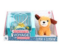 CLEMENT CLEMENTINE 110121 - Peluche y Jaula de Transporte - Juego de imitación - 17 cm x 15 cm - Peluche - Perro o Gato - Juguete Infantil