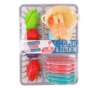 CLEMENT CLEMENTINE - Escurridor de Platos con Verduras - Juego de imitación - 011752 - Multicolor - Plástico - Juguete Infantil - 30 cm x 22 cm - A Partir de 3 años