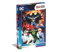 Clementoni 104pzs Does Not Apply 104 Piezas DC Comics, Puzzle Infantil Personajes superhéroes Flash, Superman, Batman, Linterna Verde, a Partir de, Multicolor, M (25723)