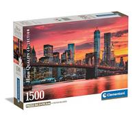 Clementoni Rompecabezas East River at Dusk 1500 piezas para adultos 59,2x84,3 cm con póster