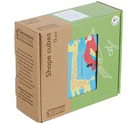 Clementoni-16227-12 Cubos Serigrafiados Formas Casas - Cubos Infantiles sostenibles a Partir de 4 años