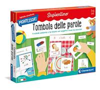 Clementoni - 16268 - Montessori - Tombola de Las Palabras - Fabricado en Italia, Juego Montessori 3 años, Juego Educativo método montessoriano (versión en Italiano)