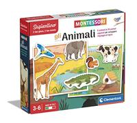 Clementoni- Sapientino Montessori 3 años con fichas moldeadas, Juego Educativo para Conocer los Animales, Desarrollo del lenguaje - Fabricado en Italia, Multicolor, Talla única (16360)
