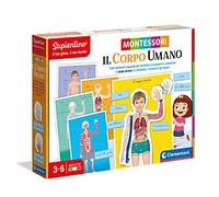 Clementoni Sapientino Juego Montessori de 3 años, Juguete Educativo para el Desarrollo del Cuerpo Humano, anatomía y lenguaje, Fabricado en Italia, Individual, Multicolor, 7 x 5 cm (16373)