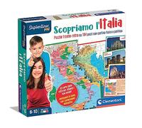 Clementoni Sapientino Più - Descubrimos Smart - Puzzle Mapa Física y Política Educativo 6 años, Juego de geografía Infantil, Fabricado en Italia, Color Italiano (16594)