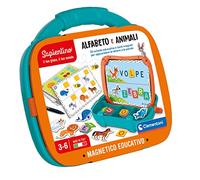 Clementoni - 16714 - Sapientino - Maletín magnético Alfabeto y Animales - Juego Educativo para Aprender Letras y Nombres de Animales, Pizarra magnética, Juego de niños de 3 a 6 años, Fabricado en