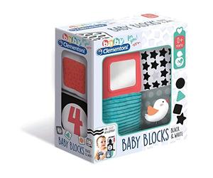 Clementoni-17321 - Bloques blanditos Black&White - Juegos construcción bebé a Partir de 0 Meses