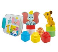Clementoni - 17817 - Soft Clemmy - Clásicos De Disney - Construcciones Blandita, Ladrillos De Construcción, Bloques Blanditos Y Dos Personajes Disney, 100% Lavables, Juguete 10 Meses, Made In Italy