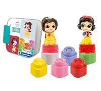 Clementoni - 17843 - Soft Clemmy - Princesas Disney - Construcciones Blandita, Ladrillos De Construcción, Bloques Blanditos Y Dos Personajes Disney, Bloques Lavables, Juguete 6 Meses, Made In Italy