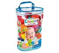 Clementoni - 17878 - Soft Clemmy Bolsa 40 Piezas - Construcciones Blandita, Ladrillos De Construcción, 40 Bloques Blanditos, Bloques 100% Lavables, Juguete Bebé 6 Meses, Made In Italy