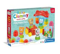 Clementoni - 17884 - Soft Clemmy - Baby Happy Farm - Juego de construcción para Primera Infancia, Ladrillos Suaves Clemmy, Bloques para niños de 6 Meses, Juego sensorial, Lavable, Fabricado en Italia