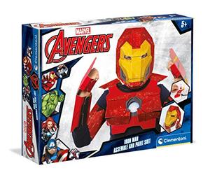 Clementoni-18609 - Máscara Marvel Iron Man - Juego Creativo máscara superhéroe a Partir de 4 años