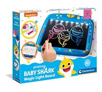 Clementoni-18617 - Baby Shark - Pizarra mágica con luz - Pizarra Infantil con luz a Partir de 4 años