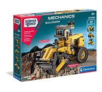 Clementoni Laboratorio de mecánica - Bulldozzer - Fabricado en Italia construcción para niños de 8 años - Juego científico Italiano, Multicolor, 39.6 x 6 x 27.8 cm (19139)
