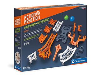 Clementoni-19167 - Action&Reaction Pista y Plataforma + Uniones - Pistas para Construir, Accesorio a Partir de 8 años