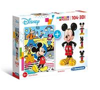 Clementoni-20157 Mickey Puzzle 104 Piezas+3D Model, Multicolor (20157)