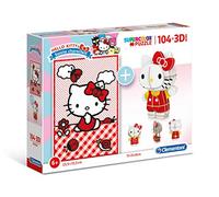 Clementoni 20171 - Puzzle 104 Piezas y Modelo 3D Hello Kitty