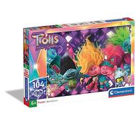 Clementoni 20191 Supercolor Puzzle Brilliant 104 Piezas, Trolls 3, Puzzle Infantil A Partir De 6 Años