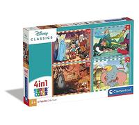 Clementoni 21523 Supercolor Puzzle 4 En 1, Disney Classics, 12-16-20-24 Piezas, con 4 Imágenes Diferentes, Puzzle Infantil A Partir De 3 Años
