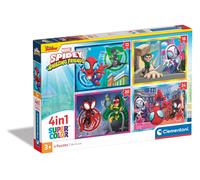 Clementoni 21528 Supercolor Puzzle 4 En 1, Marvel Spidey and His Amazing Friends, 12-16-20-24 Piezas, con 4 Imágenes Diferentes, Puzzle Infantil A Partir De 3 Años