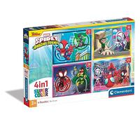 Clementoni 21528 Supercolor Puzzle 4 En 1, Marvel Spidey and His Amazing Friends, 12-16-20-24 Piezas, con 4 Imágenes Diferentes, Puzzle Infantil A Partir De 3 Años